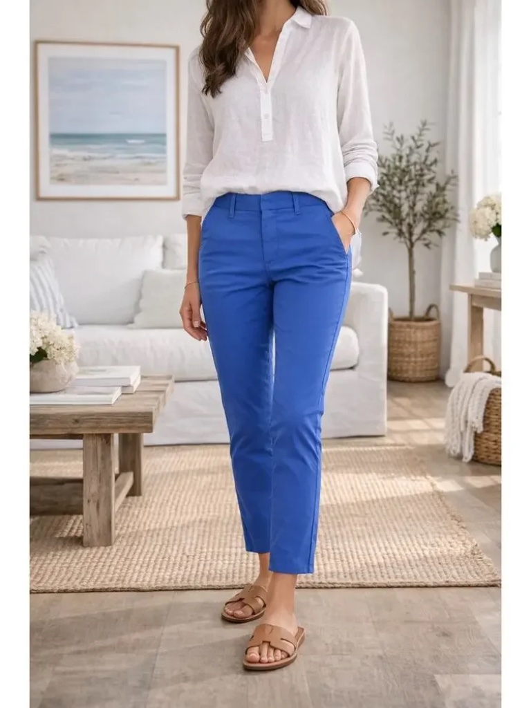 Frank & Eileen Wicklow Pants In Lapis Size 4